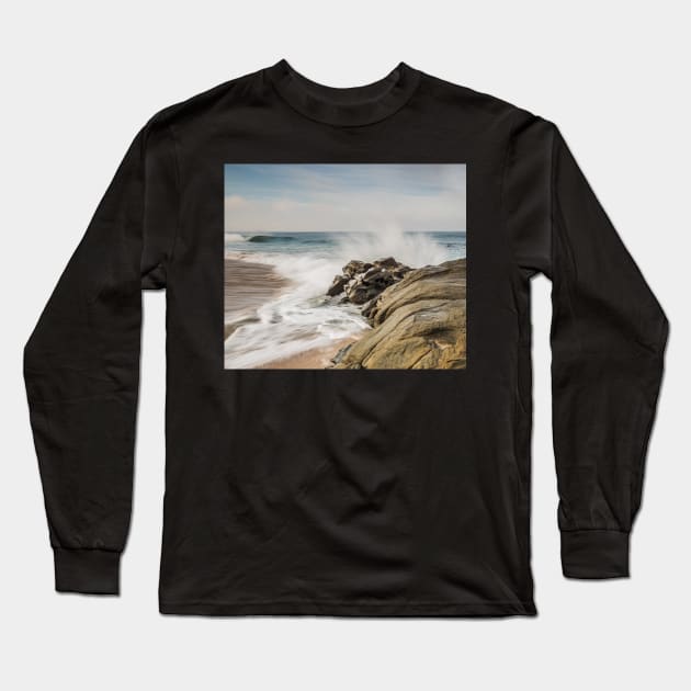 Bore Beach Waves Long Sleeve T-Shirt by LukeDavidPhoto
